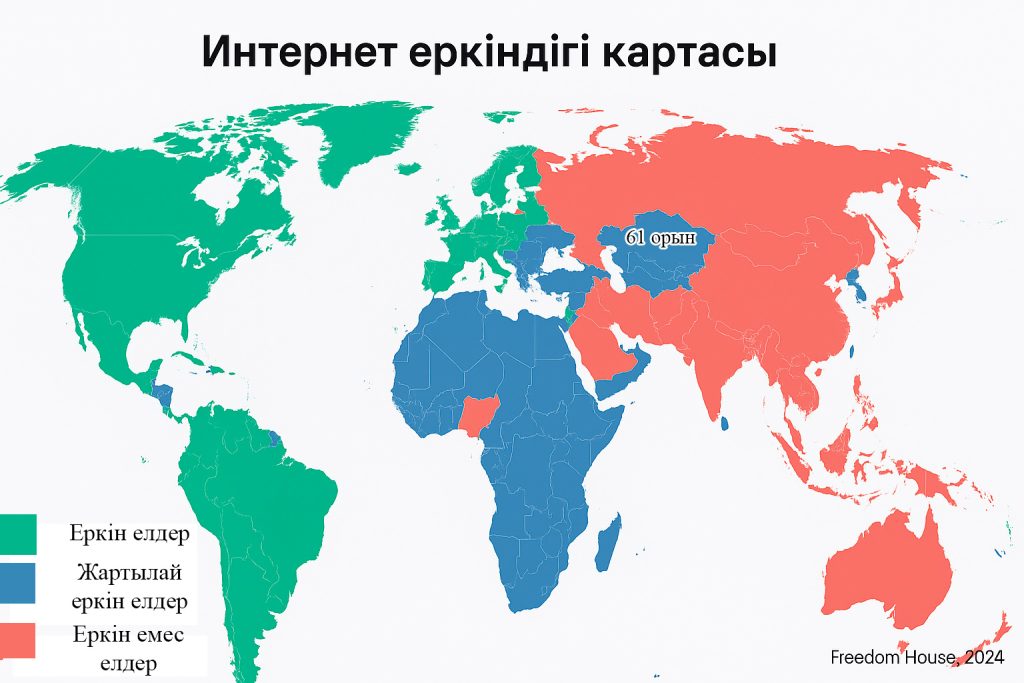 Әлеуметтік желіні бұғаттау, интернетті өшіру: Қазақстан цифрлық еркіндік картасында